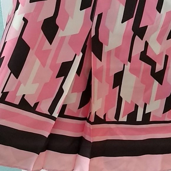 Inc International Concept silk skirt Abstract Geometric Print Career Office Sz16 - Picture 2 of 4
